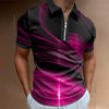 Men's Lapel Short Sleeve Zipper Polo Shirt Printing