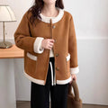 Lamb Wool Chanel Coat Women's Fleece Short Suede