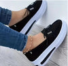 Women Block Shoes Slip On Closed Toe Sneakers