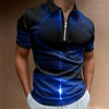 Men's Lapel Short Sleeve Zipper Polo Shirt Printing