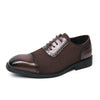 Men's Thick-soled Raised Round Toe Lace-up