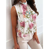 Sleeveless Printed Strap Off-the-shoulder Shirt For Women