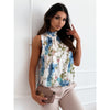 Sleeveless Printed Strap Off-the-shoulder Shirt For Women