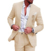 Men's Large Single Row One Button Solid Color Suit Two-piece